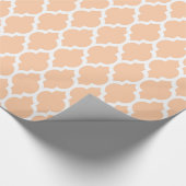 Peach White Moroccan Quatrefoil Pattern #4 Cadeaupapier (Hoek)