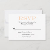 Peach White Plain Simple Weddenschap RSVP-kaarten RSVP Kaartje (Voorkant)
