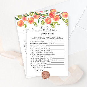 Peach Who kent papa beste baby shower game