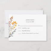 Peach Wildflower Meadow Bruiloft RSVP Kaart (Voorkant)