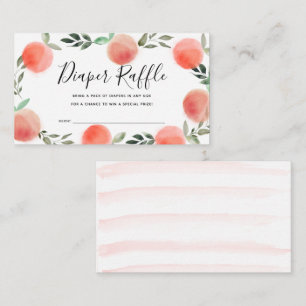 Peach Wreater Baby shower Diaper Raffle Ticket Informatiekaartje