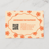 Peach Y2K Bloem Handgemaakte Kleding Visitekaartje (Achterkant)