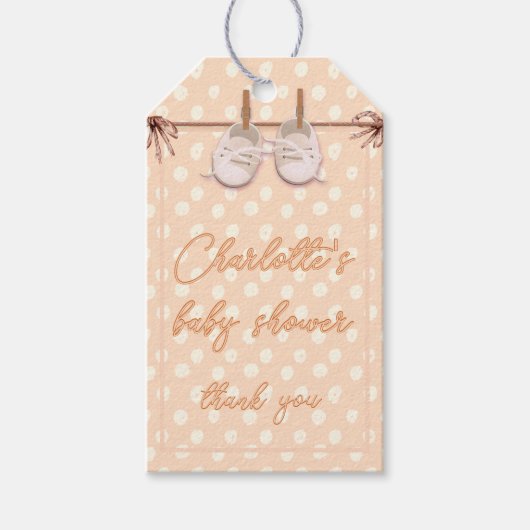 Peach-y Baby schoenen Cadeaulabel (Voorkant)