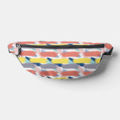 Peach Yellow Grey Paint Strot Motif Fanny Pack (Poser)