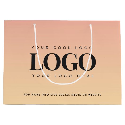 Peach & Yellow Summer Company Logo Business Custom Groot Cadeauzakje (Voorkant)