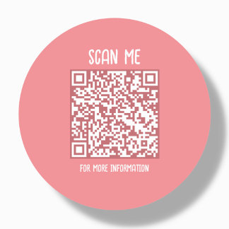Peach | Zakelijke QR-code scanbaar Ronde Sticker