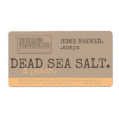 Peach Zee Salt Logo Rustic  Craft Packaging Etiket (Voorkant)