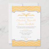 Peach Zigzag Wedding Invitting Kaart (Voorkant)