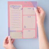 Peache en Paarse esthetische dagelijkse planner pa Flyer (Hand)