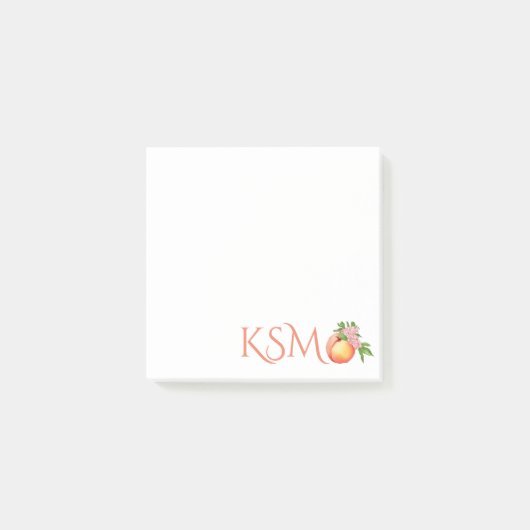 Peaches Blossom Monogram Post it Notes (Voorkant)