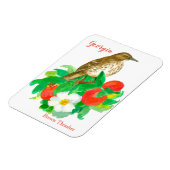 Peaches Cherokee Roos Bird Waterverf Magneet (Linkerzijde)