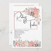 Peaches & Cream foto bruiloft uitnodiging paar (Voorkant / Achterkant)