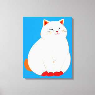 Peaches, de Lachende Kat Canvas Afdruk