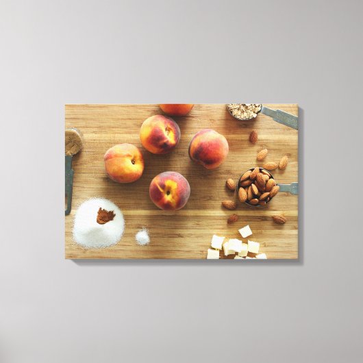 Peaches et amandes Toile enveloppée (Recto)