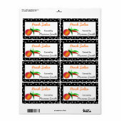 Peaches et Chilis Custom Canning Étiquettes (Feuille entière)