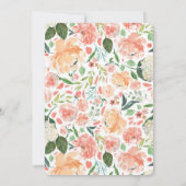 Peaches et crème éléphant invitations douche bébé (Dos)