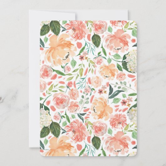 Peaches et crème éléphant invitations douche bébé (Dos)