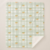 Peaches et sauge vert plaid sherpa jeter la couver (Devant)