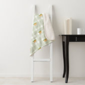 Peaches et sauge vert plaid sherpa jeter la couver (En situation)