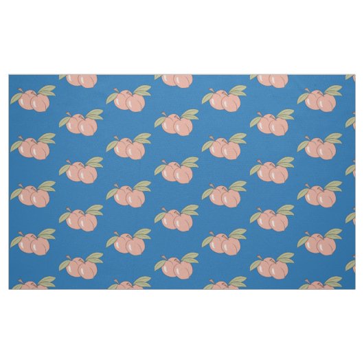 Peaches Motif de fruits tissu bleu (Fat Quarter)