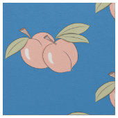 Peaches Motif de fruits tissu bleu (Détail)