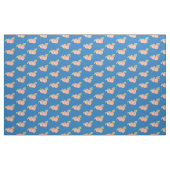 Peaches Motif de fruits tissu bleu (Yard)