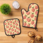 Peaches Ovenwant & Pannenlap Set (Top down)