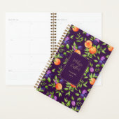 Peaches Plums Purple Cute Fruit Motif botanique (Devant avec enveloppe)