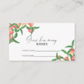 Peaches - raad hoeveel KISSES bruids spel Informatiekaartje (Voorkant)