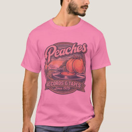 Peaches Records and Tapes Ovaal 1975 Retro T-shirt