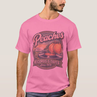 Peaches Records and Tapes Ovaal 1975 Retro T-shirt