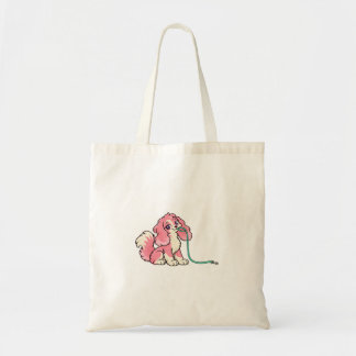 Peaches Roze Hond met Mintriem Boodschappentas Tote Bag