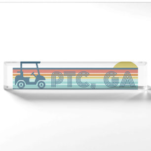 Peachtree City Golf Cart 70s vibe Aesthetisch Naambordje