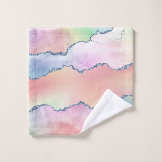 Peachy Agaat | zachte pastel Waterverf Ombre Bad Handdoek (Wasdoekje)