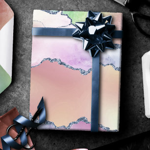 Peachy Agaat zachte pastel Waterverf Ombre Cadeaupapier