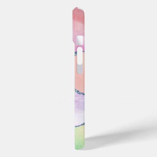 Peachy Agaat | zachte pastel Waterverf Ombre Case-Mate iPhone Case (Achterkant / Links)