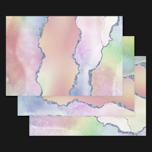 Peachy Agaat    zachte pastel Waterverf Ombre Inpakpapier Vel