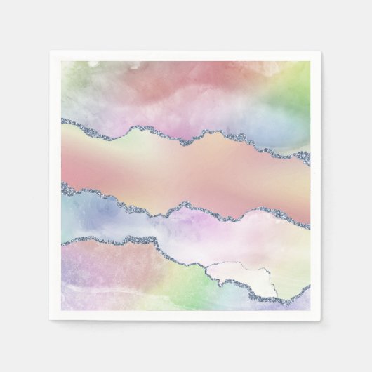 Peachy Agaat |  zachte pastel Waterverf Ombre Servet (Voorkant)