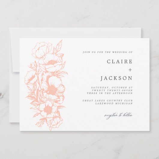 Peachy Anemone Kaart (Voorkant)