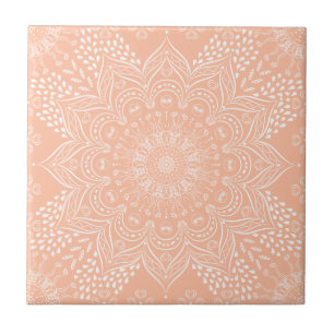 Peachy Boho Mandala Tegeltje