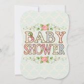 Peachy Chic, Baby shower de pays Invitation (Dos)