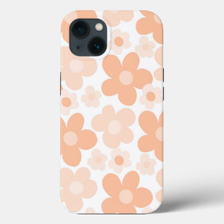 Peachy Daisies Retro Dream #1 #retro #decor #art iPhone 13 Hoesje