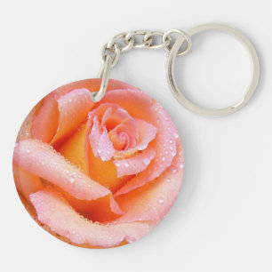 Peachy Dew Roos Beauful Photo Sleutelhanger
