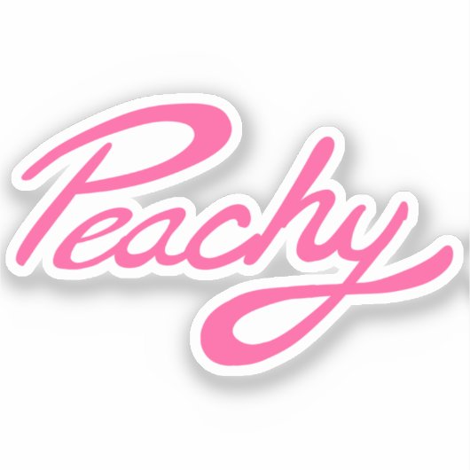 " Peachy ", en rose autocollant (Recto)