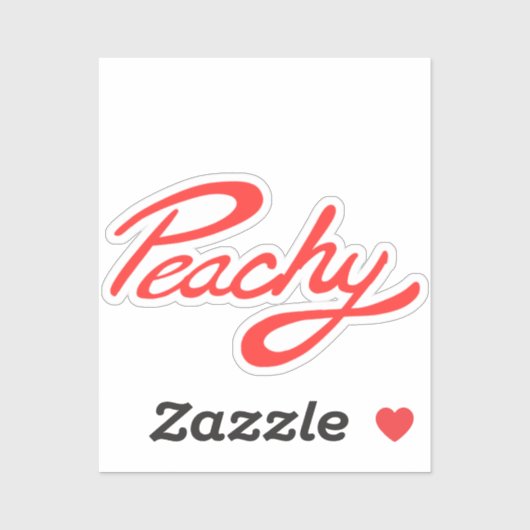 " Peachy " en rouge autocollant (Feuille)