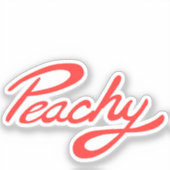 " Peachy " en rouge autocollant (Recto)