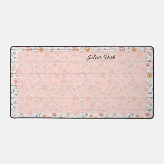 Peachy Floral Design - Tapis de bureau personnalis (Recto)
