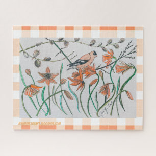 Peachy Goldfinch Puzzle Legpuzzel