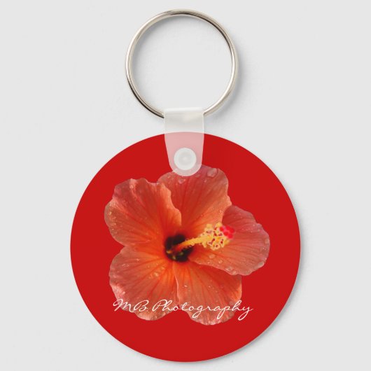 Peachy Hibiscus Sleutelhanger (Voorkant)