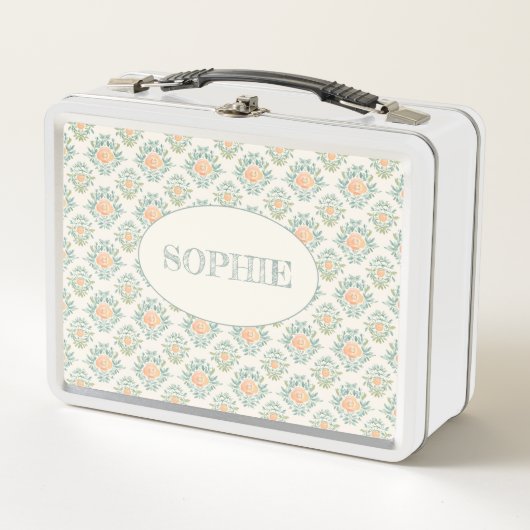 Peachy Keen Blossoms Gepersonaliseerde Lunch Box (Voorkant)